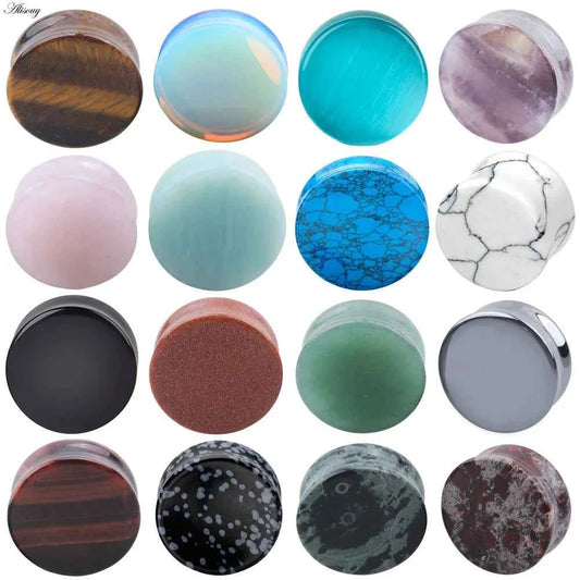 1PC Stone Ear Plugs Gauges Earrings Women Men Ear Plug Flesh Tunnel Piercing Expander Ear Stretcher Body Piercing Jewelry - Pedlar's Attic