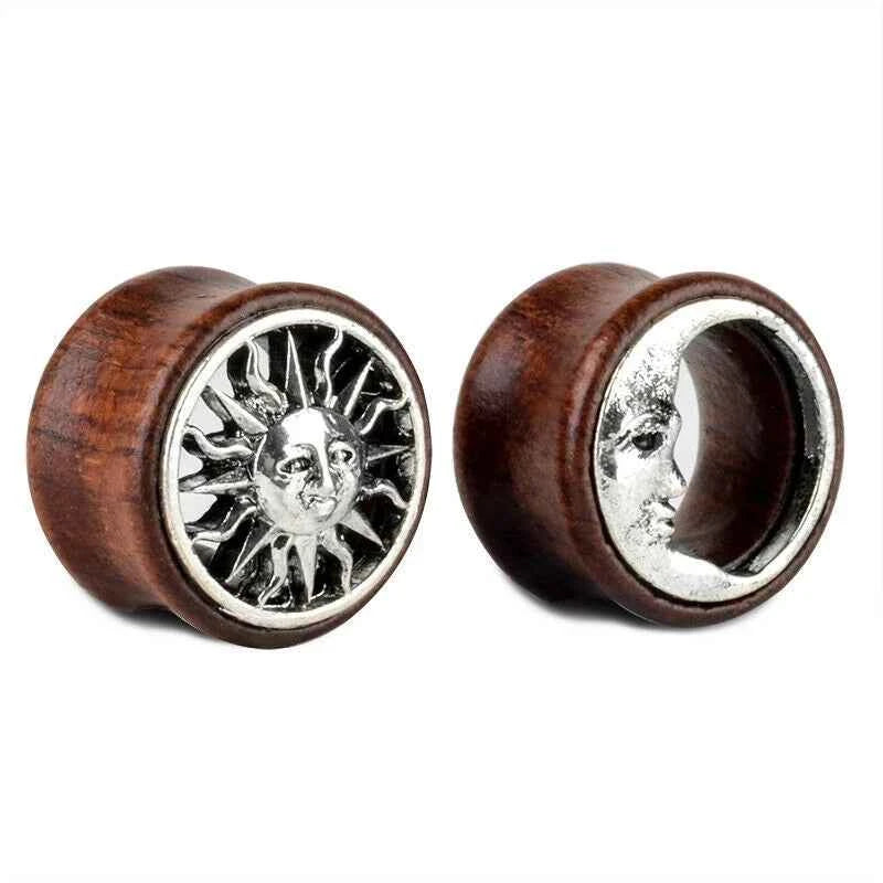 2pcs Wood Flesh Ear Plugs Tunnels Ear Piercings Earlets Saddle Woodern Earring Expander Gauge Double Flare Body Jewelry Piercing