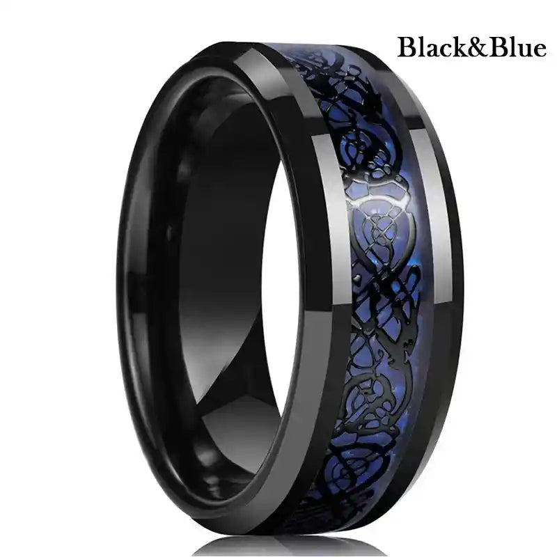 21 Colors 8mm Men's Stainless Steel Celtic Dragon Ring - Pedlar's Attic