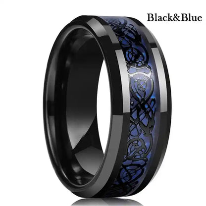 21 Colors 8mm Men's Stainless Steel Celtic Dragon Ring - Pedlar's Attic