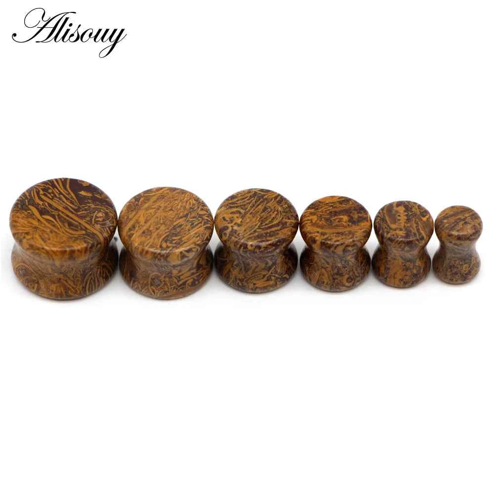 Alisouy 2PCS Natural Organic Stone Ear Plugs