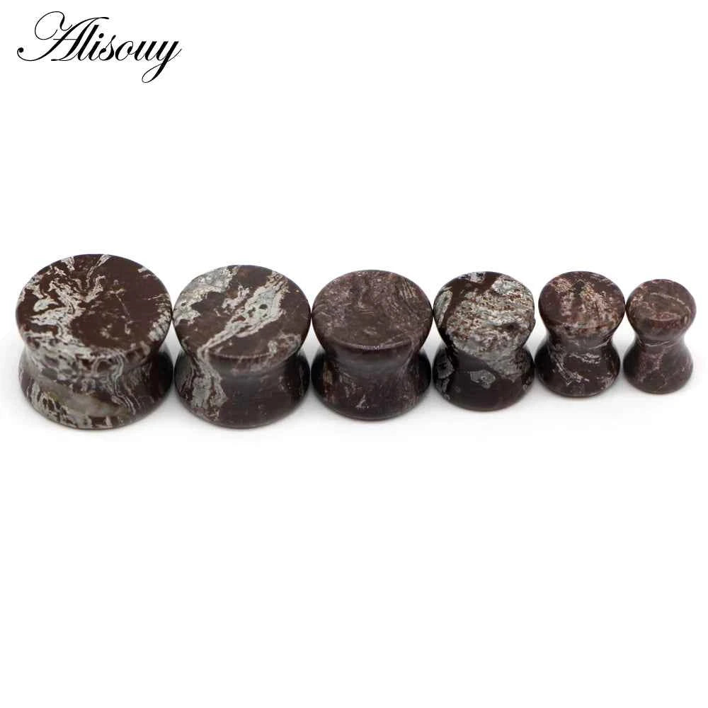 Alisouy 2PCS Natural Organic Stone Ear Plugs