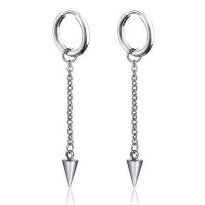 Punk Stainless Steel Hoop Earrings - Trendy Goth Hip Hop Jewelry for Men & Women - Pedlar's Attic