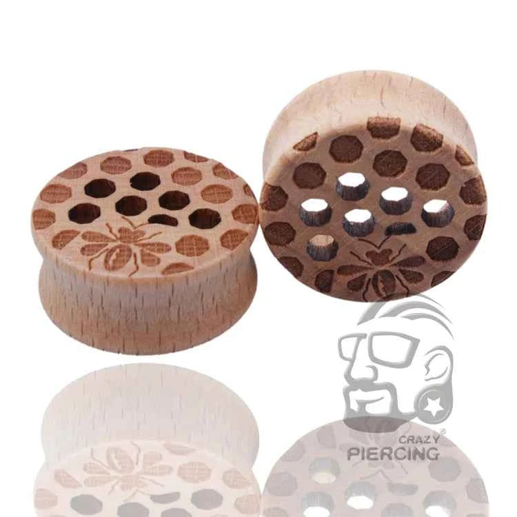 2pcs Wood Flesh Ear Plugs Tunnels Ear Piercings Earlets Saddle Woodern Earring Expander Gauge Double Flare Body Jewelry Piercing