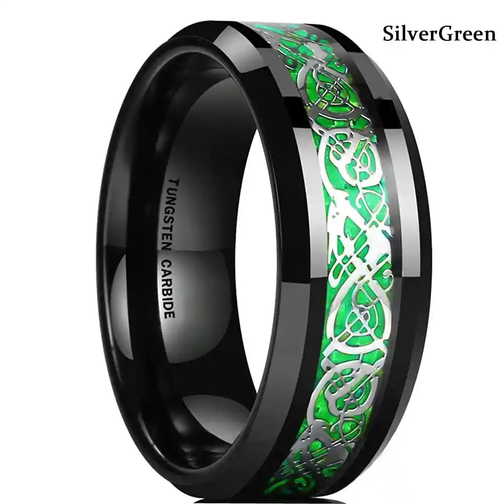 21 Colors 8mm Men's Stainless Steel Celtic Dragon Ring - Pedlar's Attic