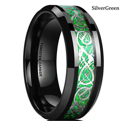 21 Colors 8mm Men's Stainless Steel Celtic Dragon Ring - Pedlar's Attic