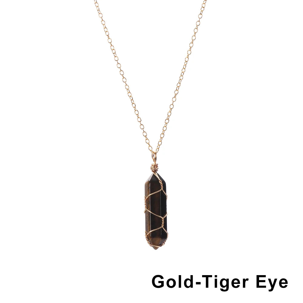 The Threaded Compass — Wire-Wrapped Crystal Point Necklace