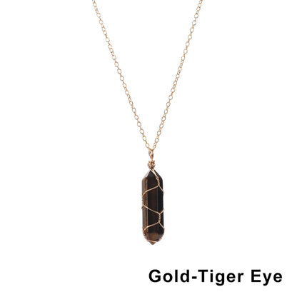 The Threaded Compass — Wire-Wrapped Crystal Point Necklace