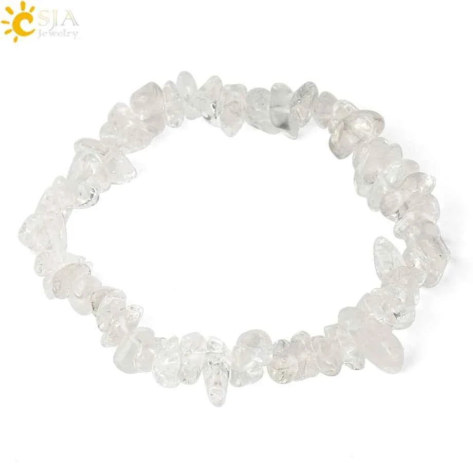 Irregular Chips Natural Stone Bracelet Asymmetry Beads Crystal Quartz - Pedlar's Attic