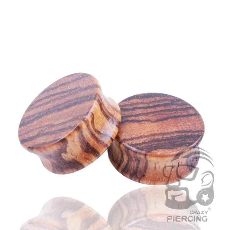 2pcs Wood Flesh Ear Plugs Tunnels Ear Piercings Earlets Saddle Woodern Earring Expander Gauge Double Flare Body Jewelry Piercing