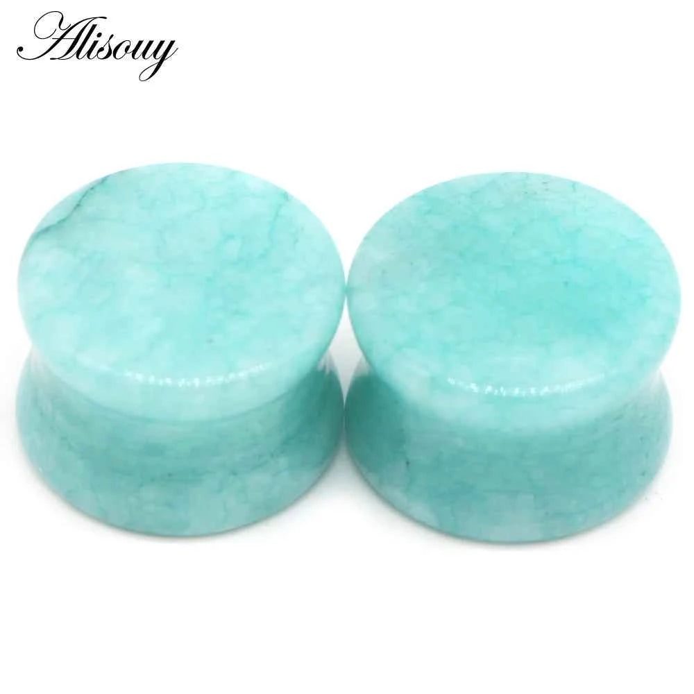 Alisouy 2PCS Natural Organic Stone Ear Plugs
