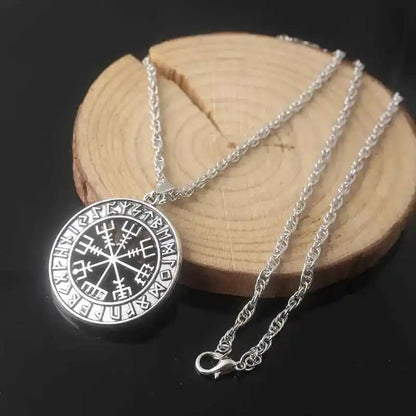 Norse Viking Odin's Runes Necklace Vegvisir Symbol - Pedlar's Attic