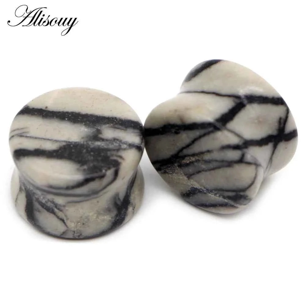 Alisouy 2PCS Natural Organic Stone Ear Plugs