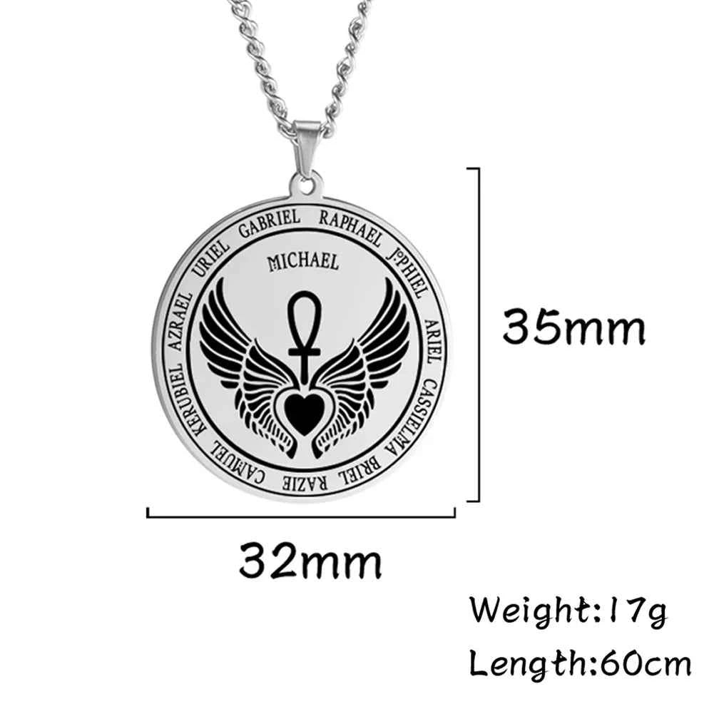 Dawapara 7 Archangels Sigil Necklaces Pentacle Magical Amulet Michaelmas Lucky Protection Supernatural Talisman Necklace