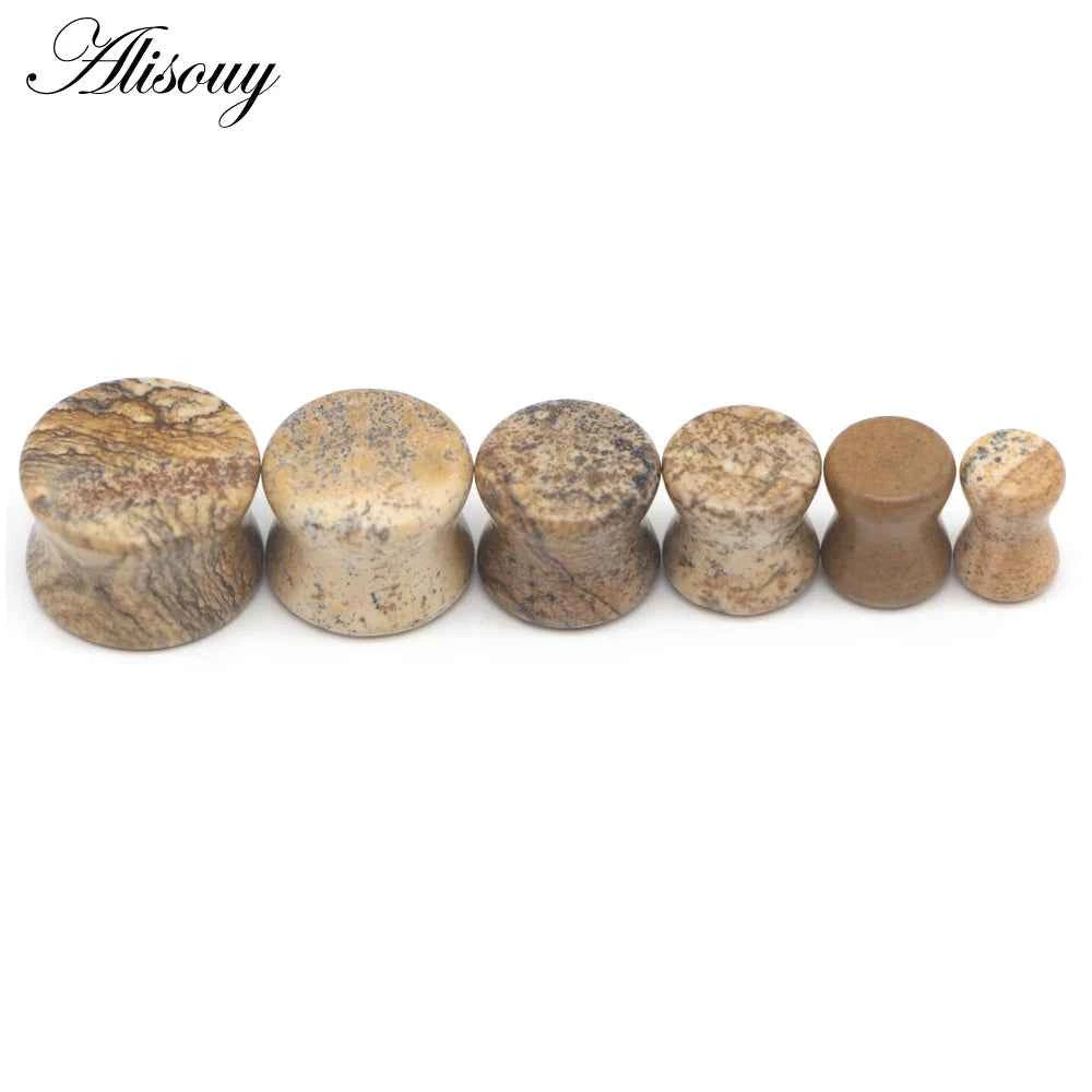 Alisouy 2PCS Natural Organic Stone Ear Plugs