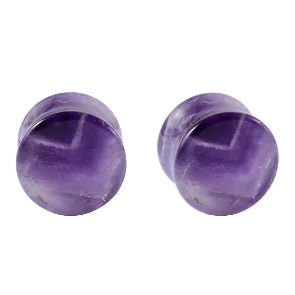 Pair Stone Ear Gauges Dew Drop Ear Plugs Double Flare Saddle Stretching Gauges Expander keyhole Ear Stretcher Body Jewelry - Pedlar's Attic