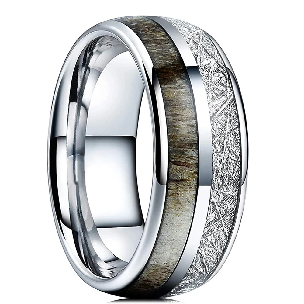 Stone Forge Ring — Agate & Stone Inlay Stainless Steel Band