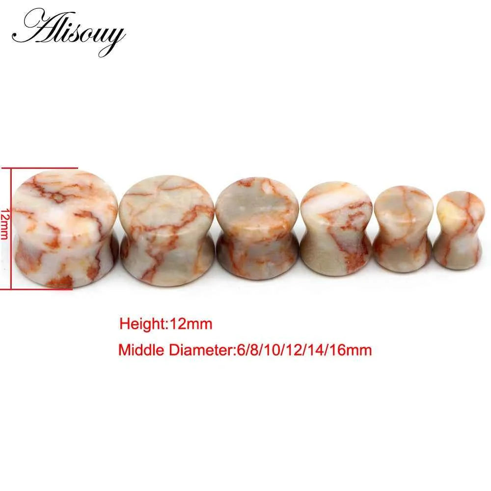 Alisouy 2PCS Natural Organic Stone Ear Plugs