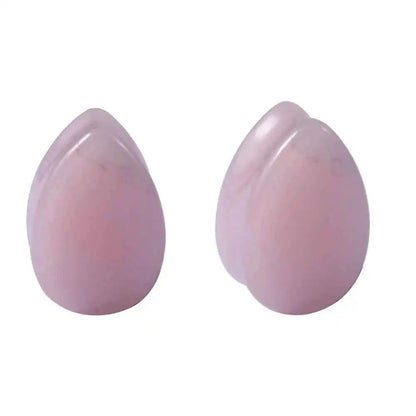 Pair Stone Ear Gauges Dew Drop Ear Plugs Double Flare Saddle Stretching Gauges Expander keyhole Ear Stretcher Body Jewelry - Pedlar's Attic
