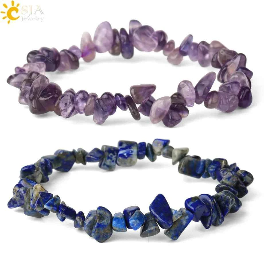 Irregular Chips Natural Stone Bracelet Asymmetry Beads Crystal Quartz - Pedlar's Attic