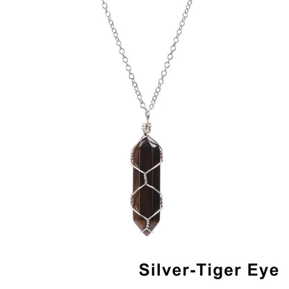 The Threaded Compass — Wire-Wrapped Crystal Point Necklace