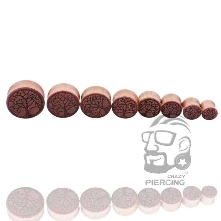 2pcs Wood Flesh Ear Plugs Tunnels Ear Piercings Earlets Saddle Woodern Earring Expander Gauge Double Flare Body Jewelry Piercing