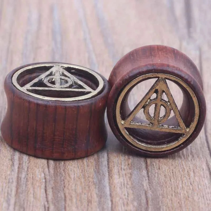 2pcs Wood Flesh Ear Plugs Tunnels Ear Piercings Earlets Saddle Woodern Earring Expander Gauge Double Flare Body Jewelry Piercing