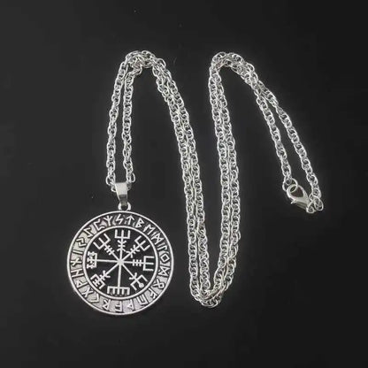 Norse Viking Odin's Runes Necklace Vegvisir Symbol - Pedlar's Attic