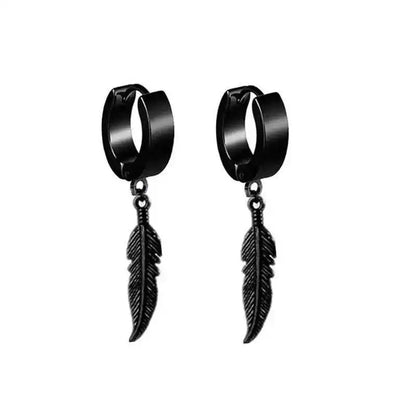 Punk-Inspired Stainless Steel Hoop Earrings with Round Cross Pendants for Trendsetting Women & Men - Pedlar's Attic