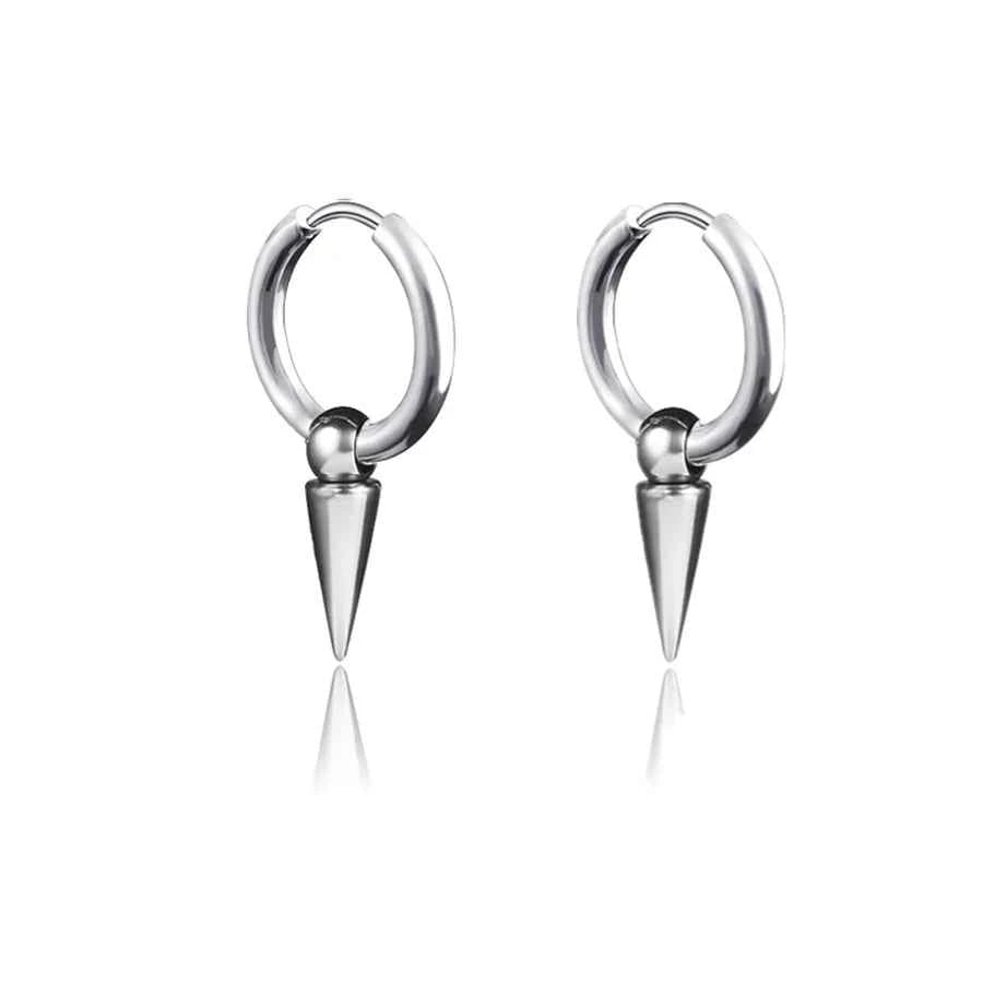 Punk Stainless Steel Hoop Earrings - Trendy Goth Hip Hop Jewelry for Men & Women - Pedlar's Attic