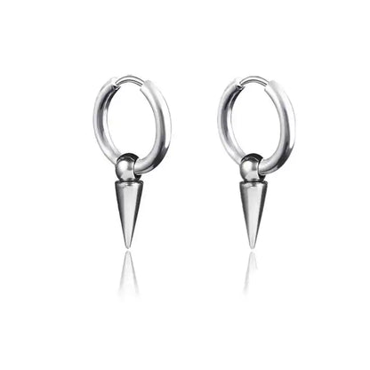 Punk Stainless Steel Hoop Earrings - Trendy Goth Hip Hop Jewelry for Men & Women - Pedlar's Attic