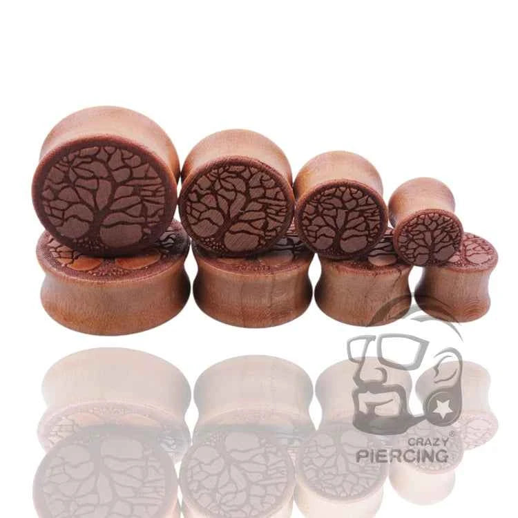 2pcs Wood Flesh Ear Plugs Tunnels Ear Piercings Earlets Saddle Woodern Earring Expander Gauge Double Flare Body Jewelry Piercing
