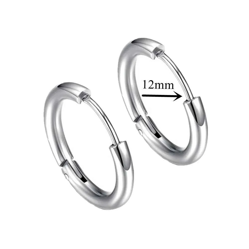 Punk Stainless Steel Hoop Earrings - Trendy Goth Hip Hop Jewelry for Men & Women - Pedlar's Attic