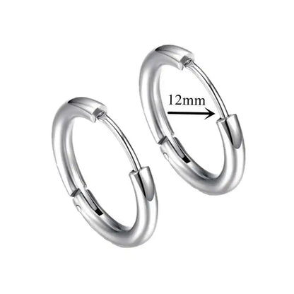 Punk Stainless Steel Hoop Earrings - Trendy Goth Hip Hop Jewelry for Men & Women - Pedlar's Attic