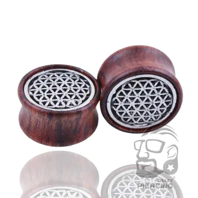2pcs Wood Flesh Ear Plugs Tunnels Ear Piercings Earlets Saddle Woodern Earring Expander Gauge Double Flare Body Jewelry Piercing