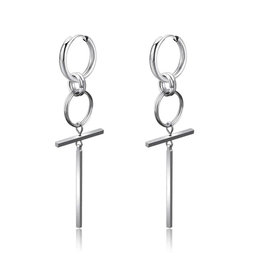 Punk Stainless Steel Hoop Earrings - Trendy Goth Hip Hop Jewelry for Men & Women - Pedlar's Attic