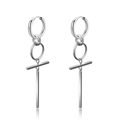 Punk Stainless Steel Hoop Earrings - Trendy Goth Hip Hop Jewelry for Men & Women - Pedlar's Attic