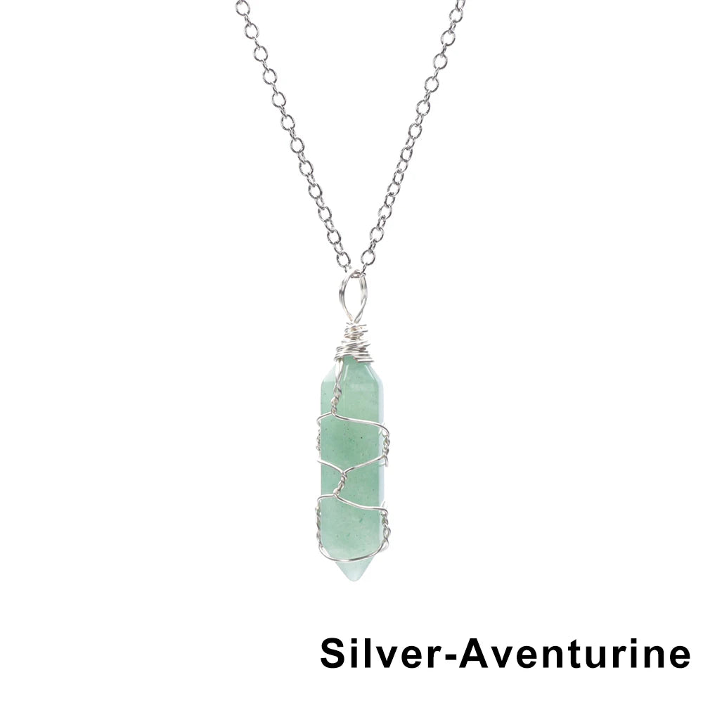 The Threaded Compass — Wire-Wrapped Crystal Point Necklace