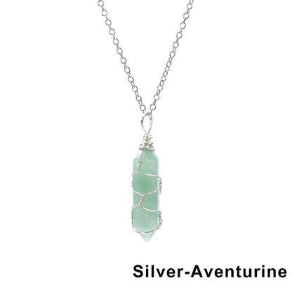 The Threaded Compass — Wire-Wrapped Crystal Point Necklace