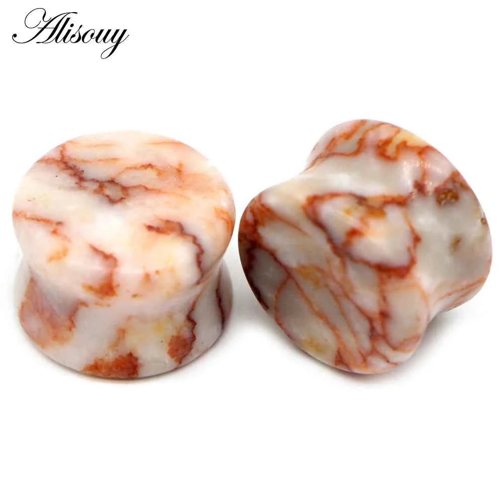 Alisouy 2PCS Natural Organic Stone Ear Plugs