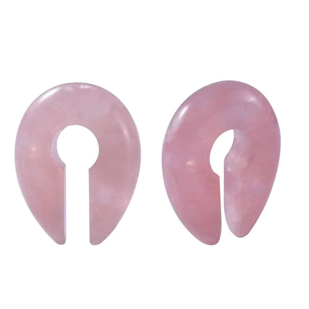 Pair Stone Ear Gauges Dew Drop Ear Plugs Double Flare Saddle Stretching Gauges Expander keyhole Ear Stretcher Body Jewelry - Pedlar's Attic