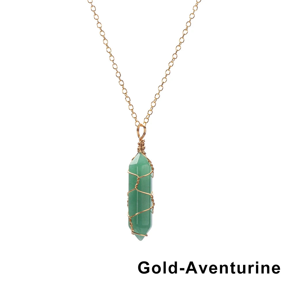 The Threaded Compass — Wire-Wrapped Crystal Point Necklace