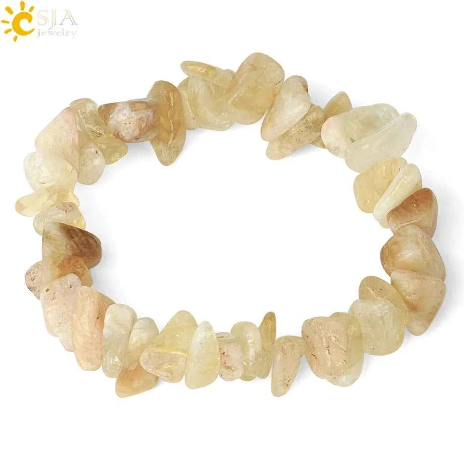 Irregular Chips Natural Stone Bracelet Asymmetry Beads Crystal Quartz - Pedlar's Attic
