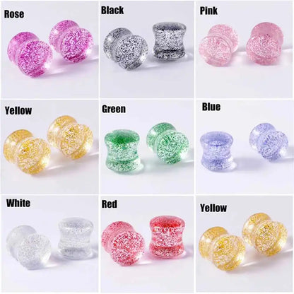 2pcs Acrylic Sequins Ear Gauges - Pedlar's Attic