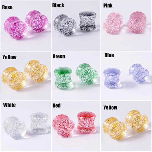 2pcs Acrylic Sequins Ear Gauges