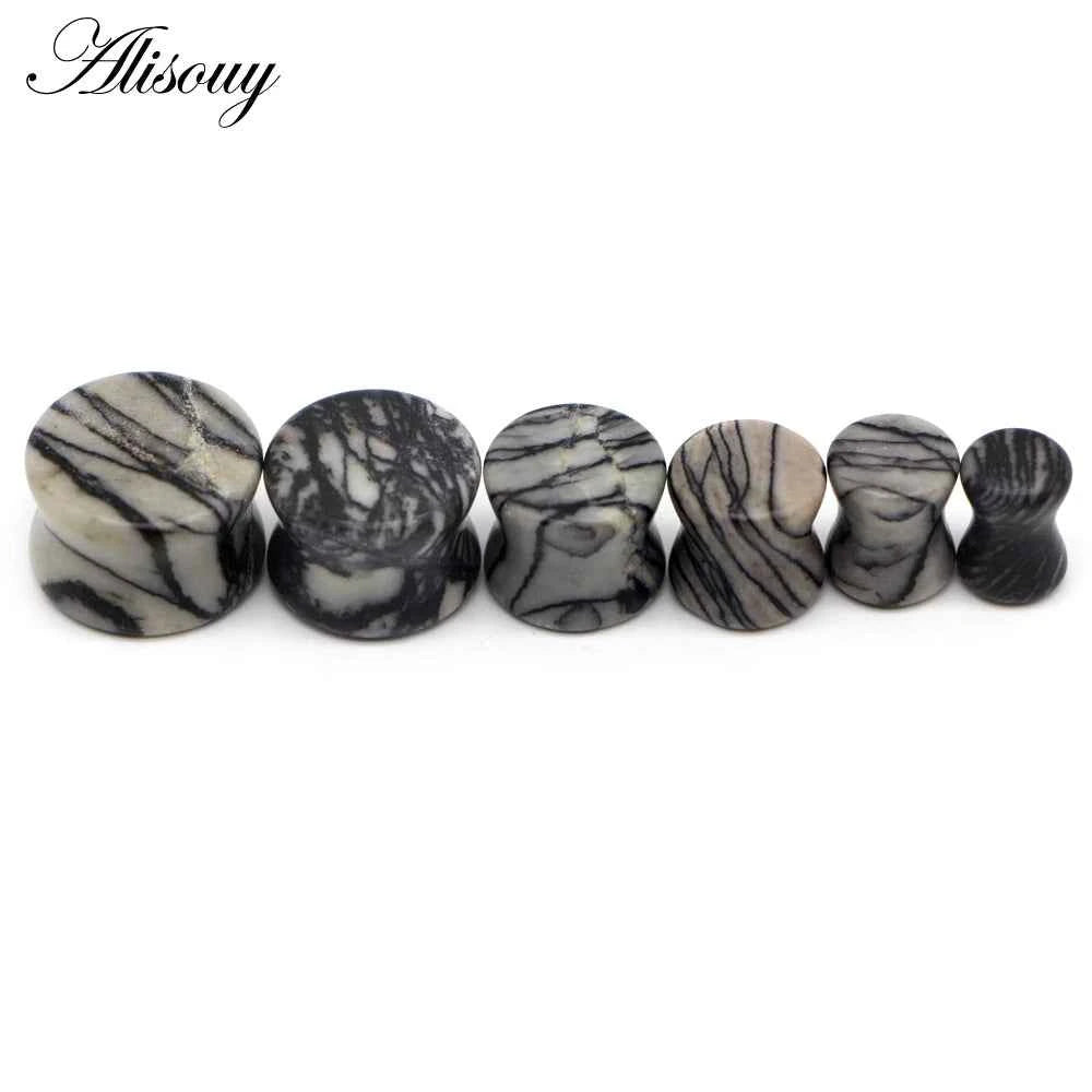 Alisouy 2PCS Natural Organic Stone Ear Plugs