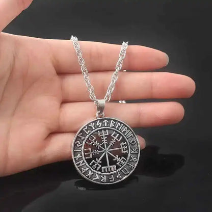 Norse Viking Odin's Runes Necklace Vegvisir Symbol - Pedlar's Attic