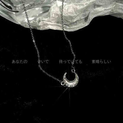 Super Fairy Zircon Moon Necklace - Pedlar's Attic
