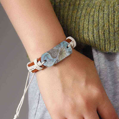Punk New Style Handcrafted Simple Woven Butterfly Pattern Leather Bracelet - Pedlar's Attic