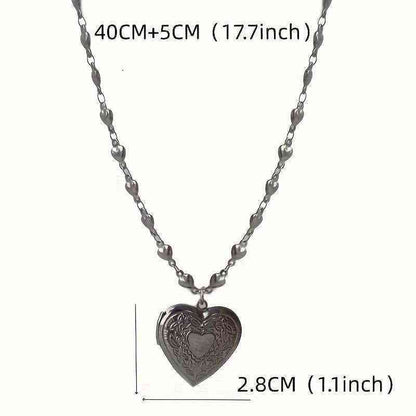 Gothic Heart-Shaped Pendant Necklace - Pedlar's Attic